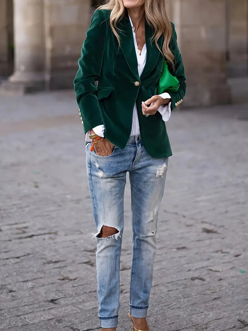 Women's Velvet Evening Blazer with Subtle Sheen