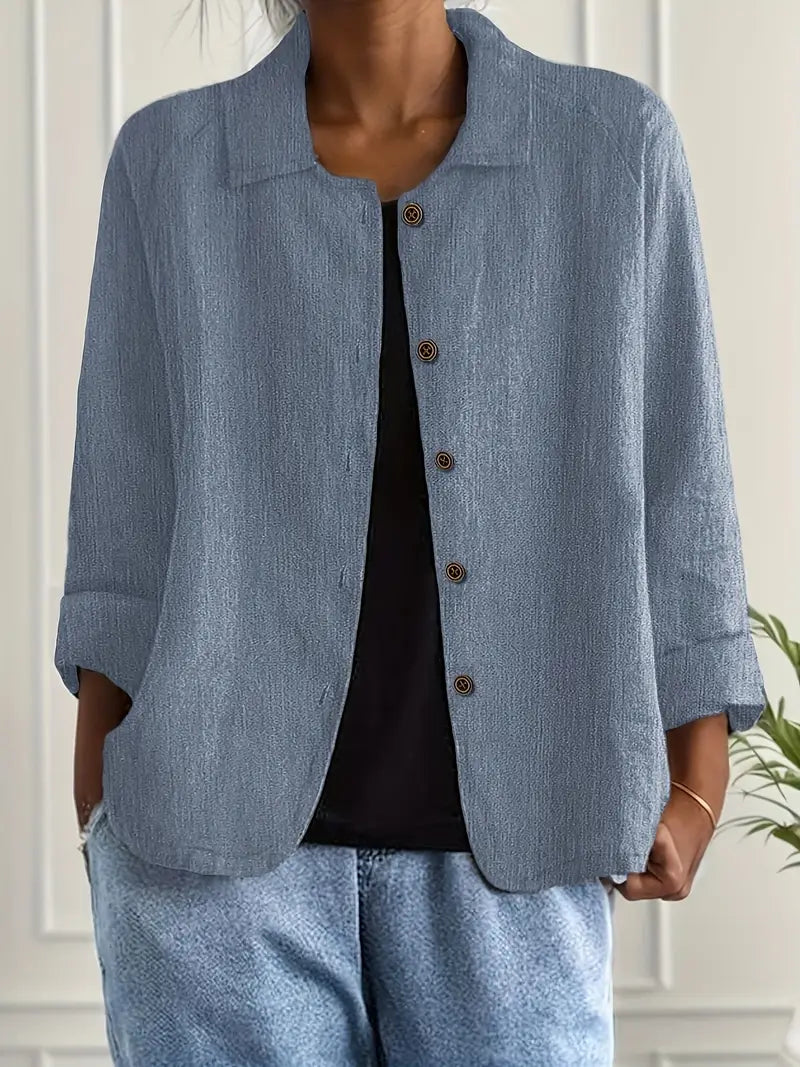 Women's Lightweight Button Front Jacket – Relaxed Summer