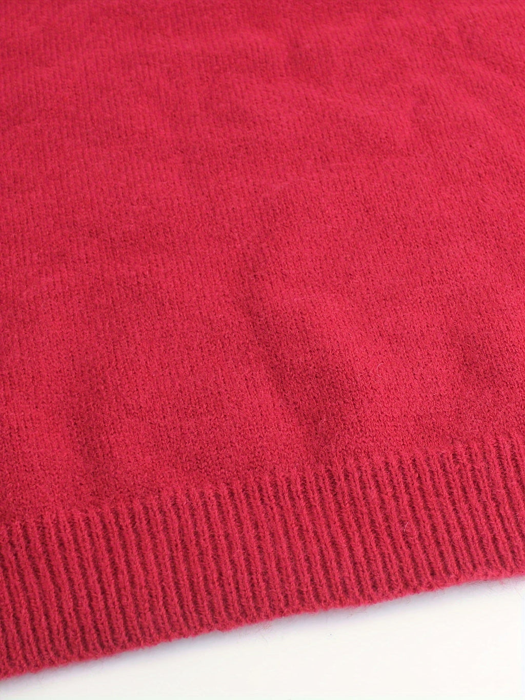 Women's Round Neck Rib Knit Jumper with Stripe Trim Sleeves