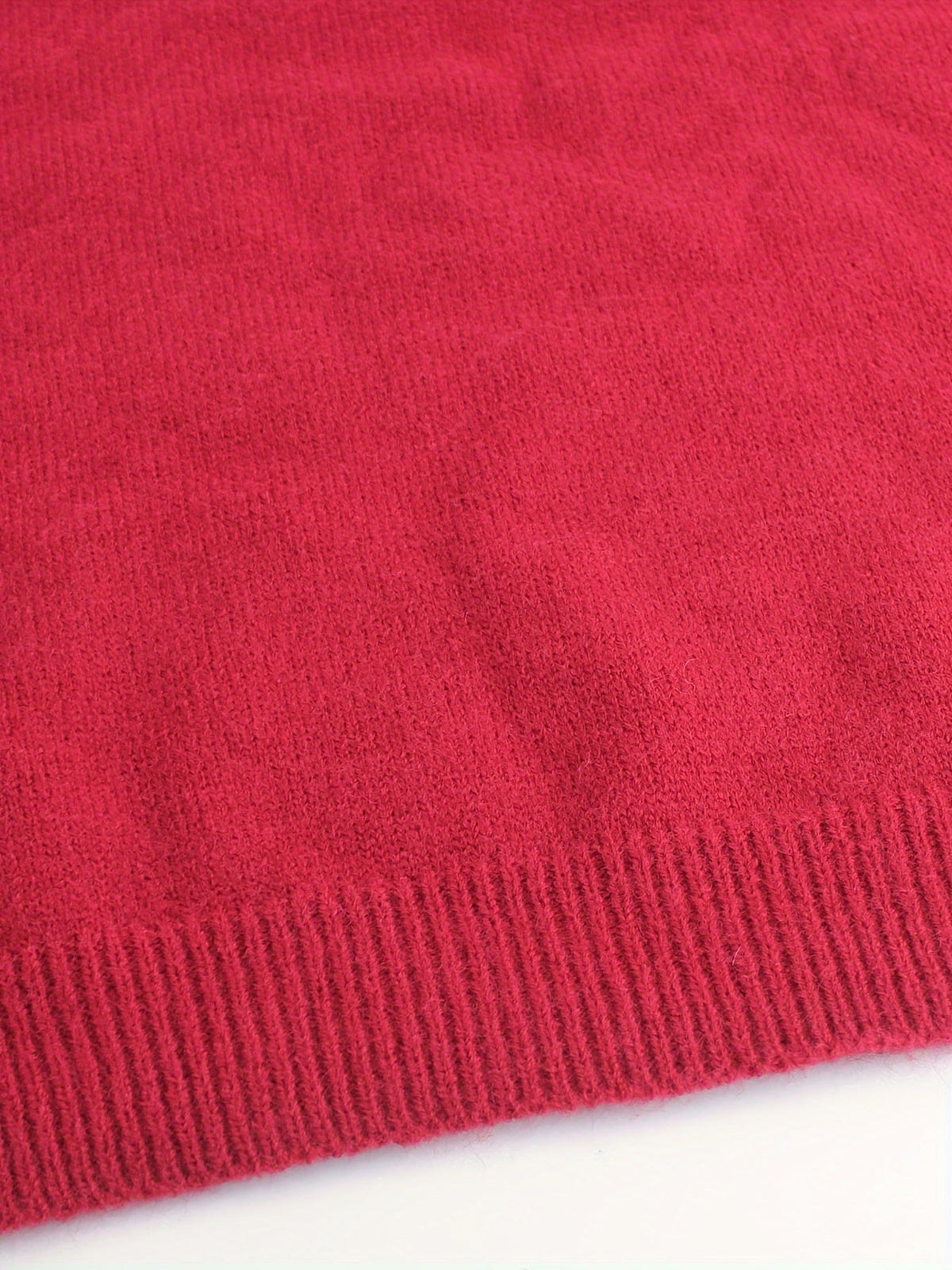 Women's Round Neck Rib Knit Jumper with Stripe Trim Sleeves