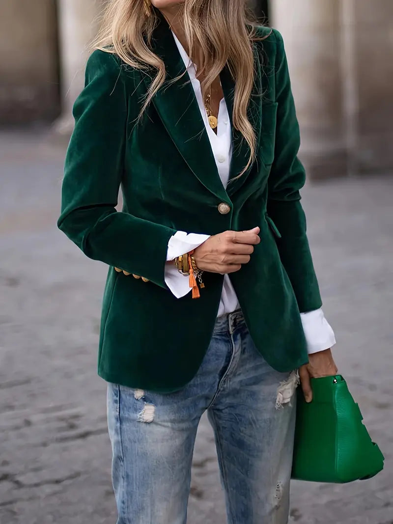 Women's Velvet Evening Blazer with Subtle Sheen