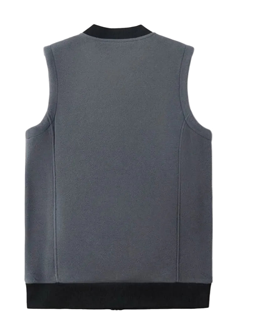 Men's Fleece-Lined Gilet With Zipped Hand Pockets