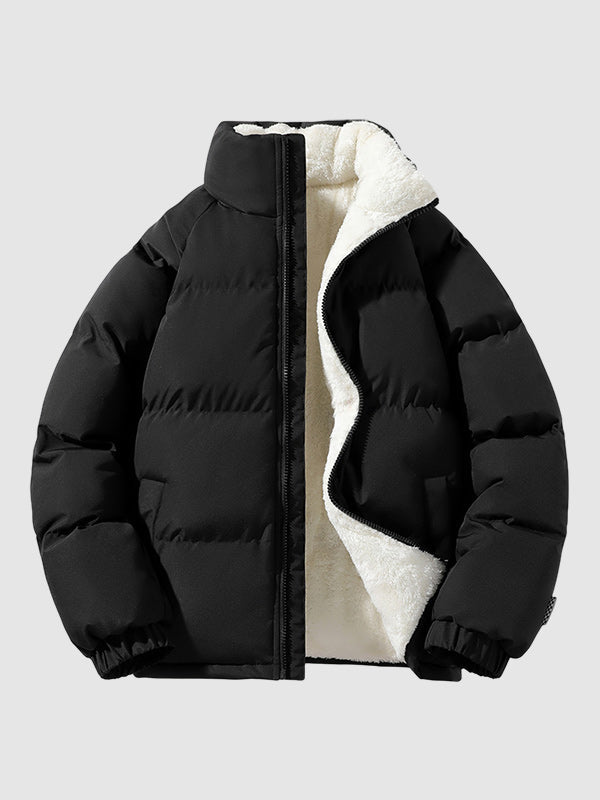 Men's Horizontal-Quilt Puffer With Plush Fleece Interior