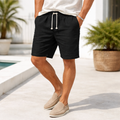 Men's Linen Blend Drawstring Shorts Relaxed Fit Summer Shorts