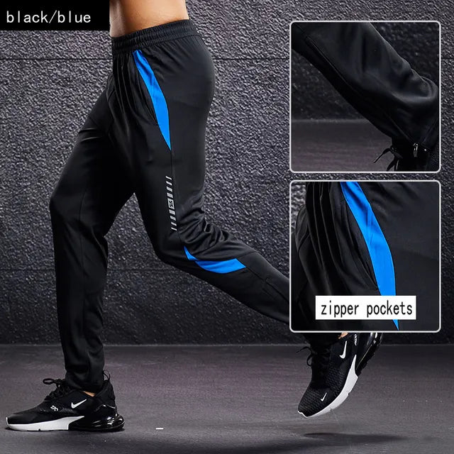 Men's Zip Pocket Tapered Joggers Elastic Waist – Blue