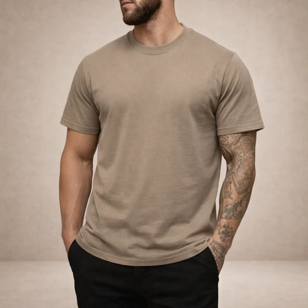 Men's Slim Fit Crew Neck Essential Cotton T Shirt