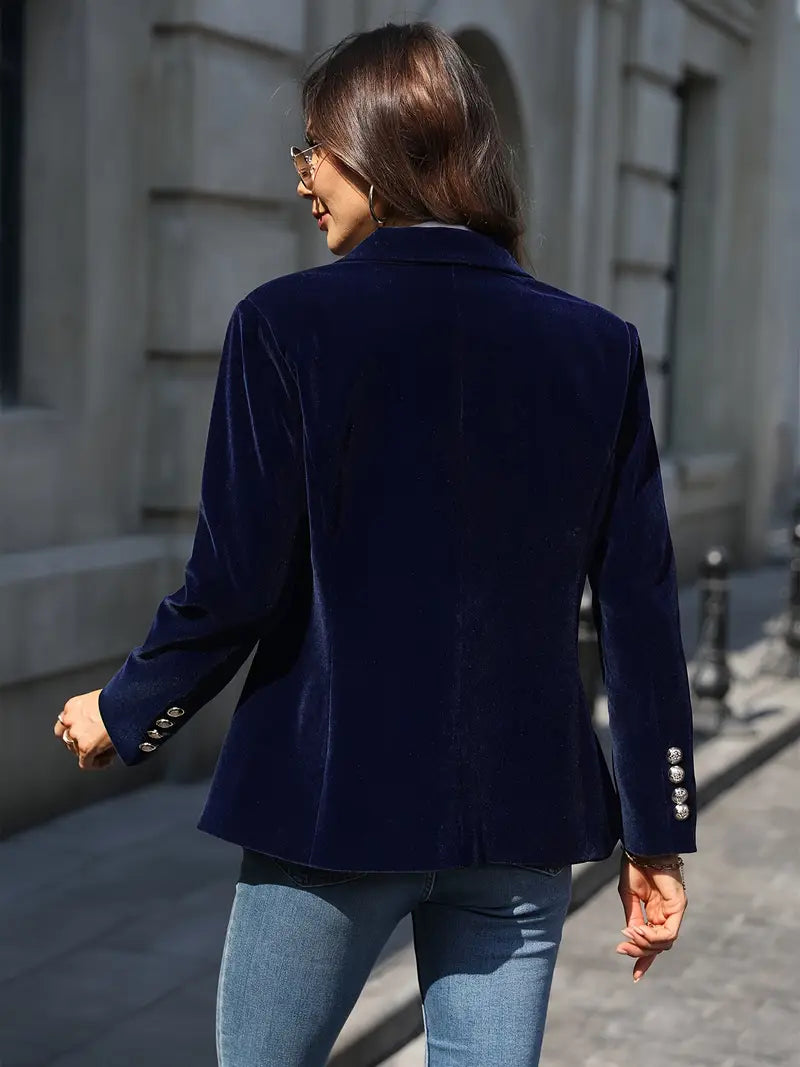 Women's Velvet Evening Blazer with Subtle Sheen