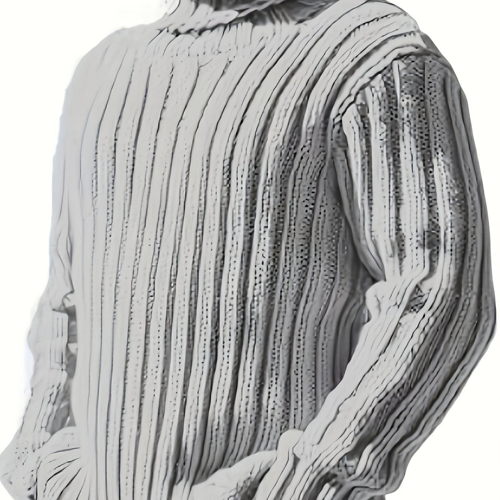 Women's Relaxed Rib Knit High Neck Jumper - White