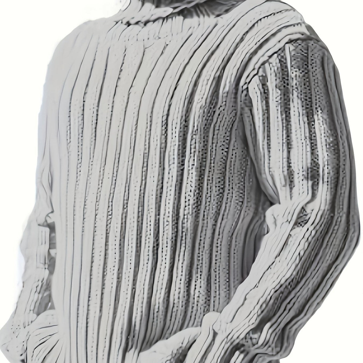 Women's Relaxed Rib Knit High Neck Jumper - White