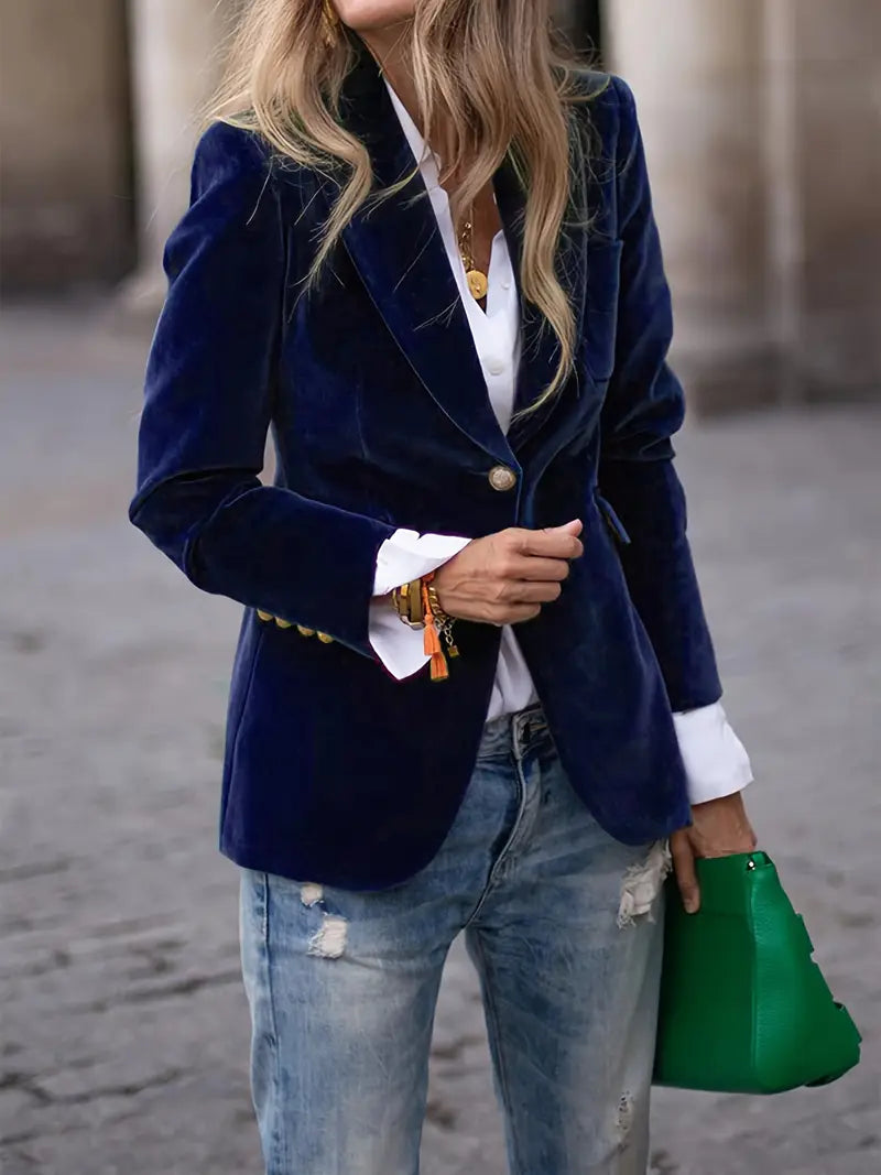 Women's Velvet Evening Blazer with Subtle Sheen