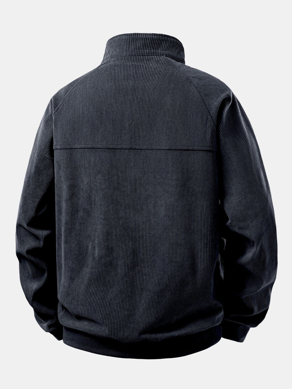 Men's Fine Cord Raglan Sleeve Pullover with Zip Collar