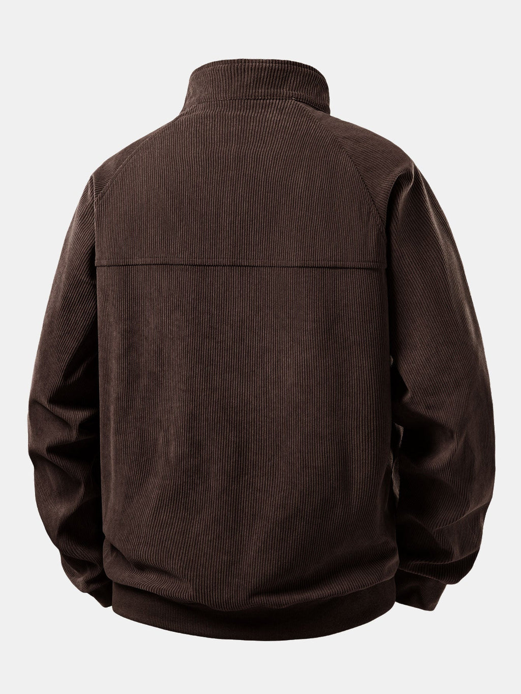 Men's Fine Cord Raglan Sleeve Pullover with Zip Collar