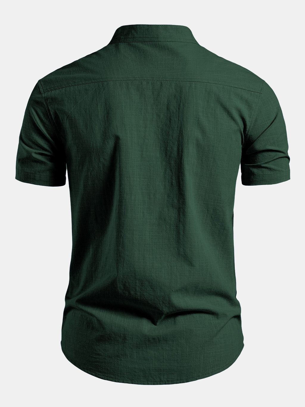 Men's Collarless Band Neck Short Sleeve Shirt
