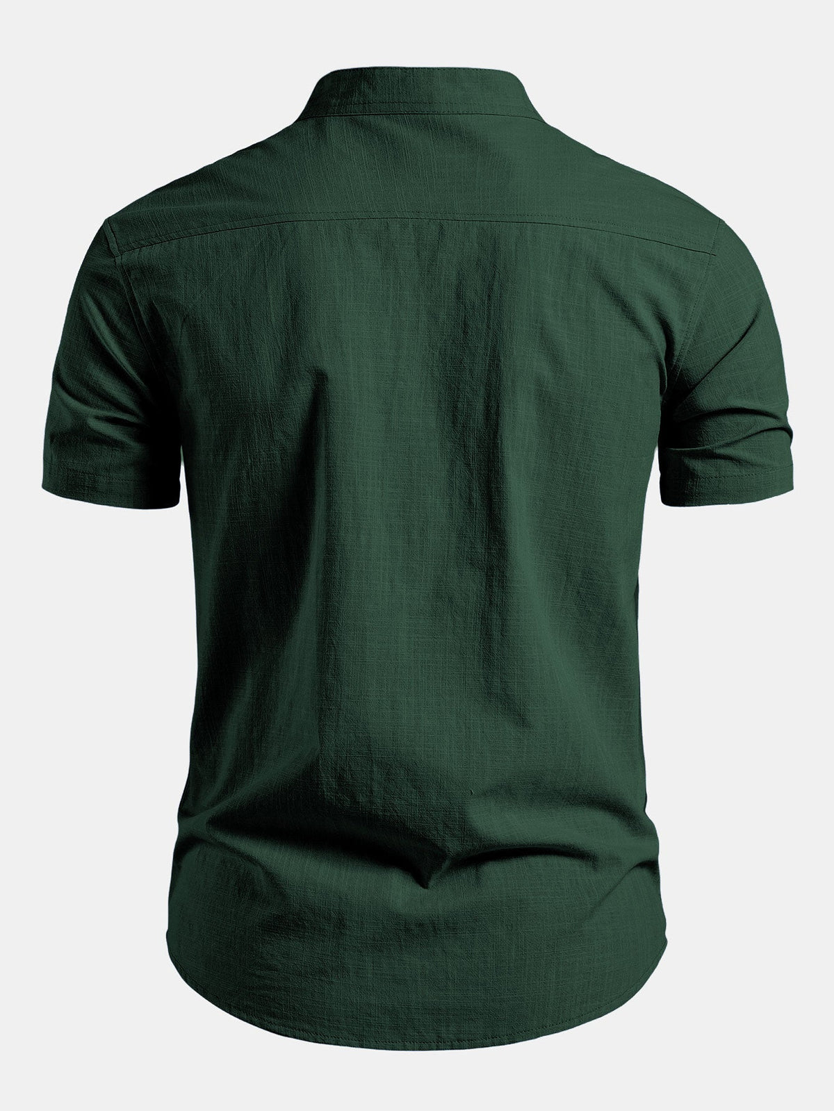 Men's Collarless Band Neck Short Sleeve Shirt