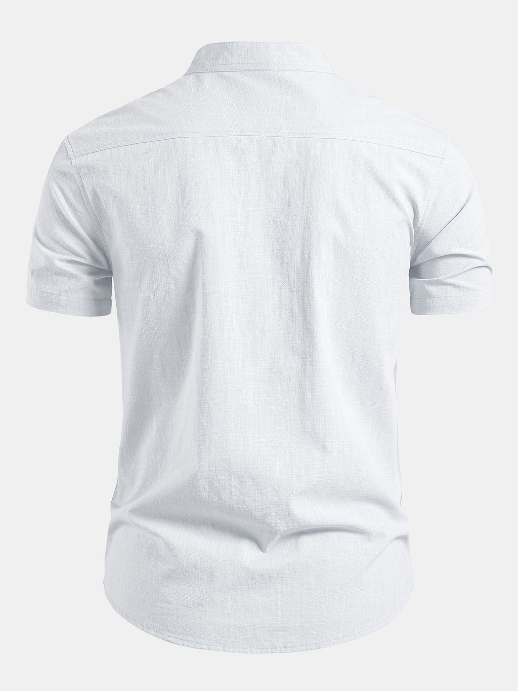 Men's Collarless Band Neck Short Sleeve Shirt