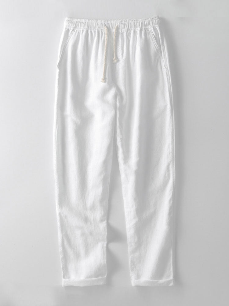Men's Textured Cuban Collar Shirt and Linen Blend Trouser