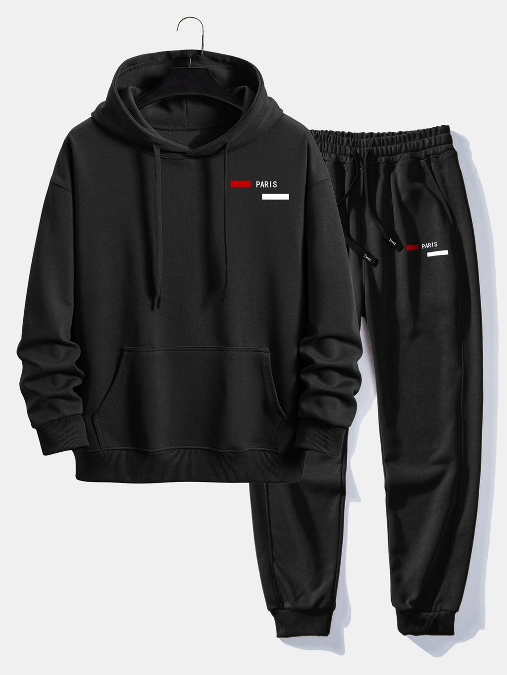 Men's Relaxed Fit Tracksuit Cotton Blend Hoodie and Joggers