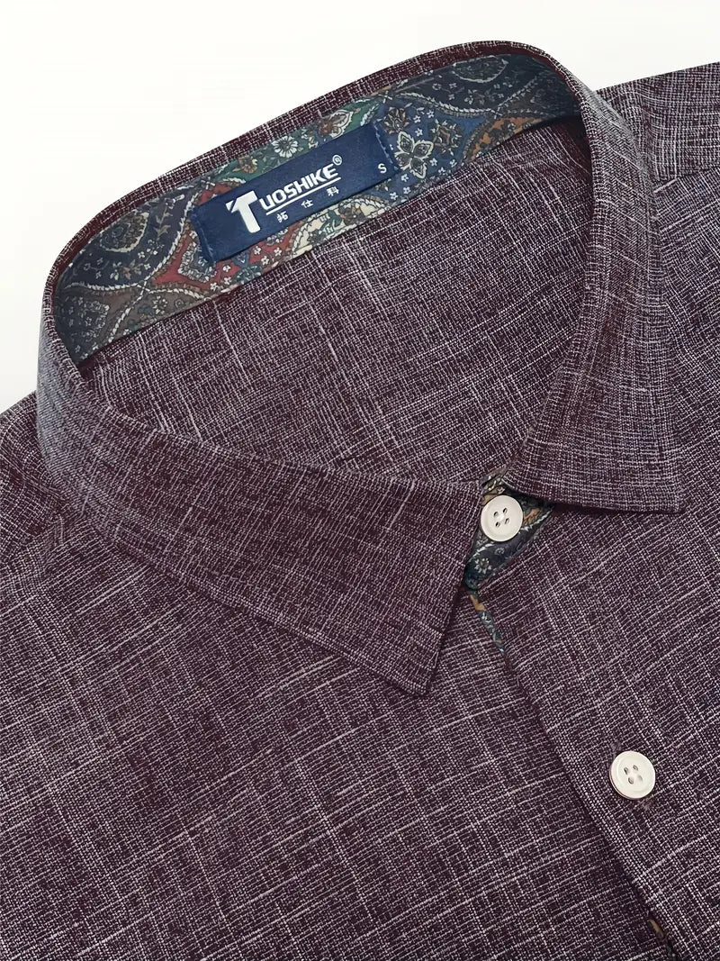 Men's Slim Modern Dress Shirt with Two-Tone Collar
