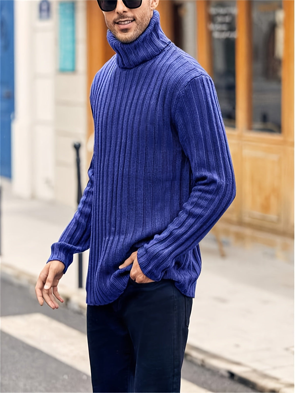 Women's Relaxed Rib Knit High Neck Jumper