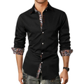 Men's Tailored Button Up Shirt Printed Trim Detail Design