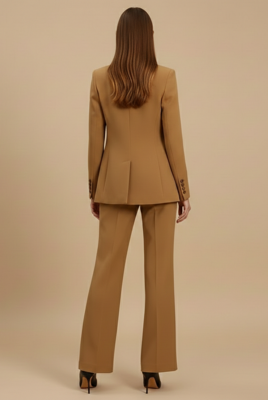 Women's Flare Trouser Three-Piece Tailored Suit with Waistcoat