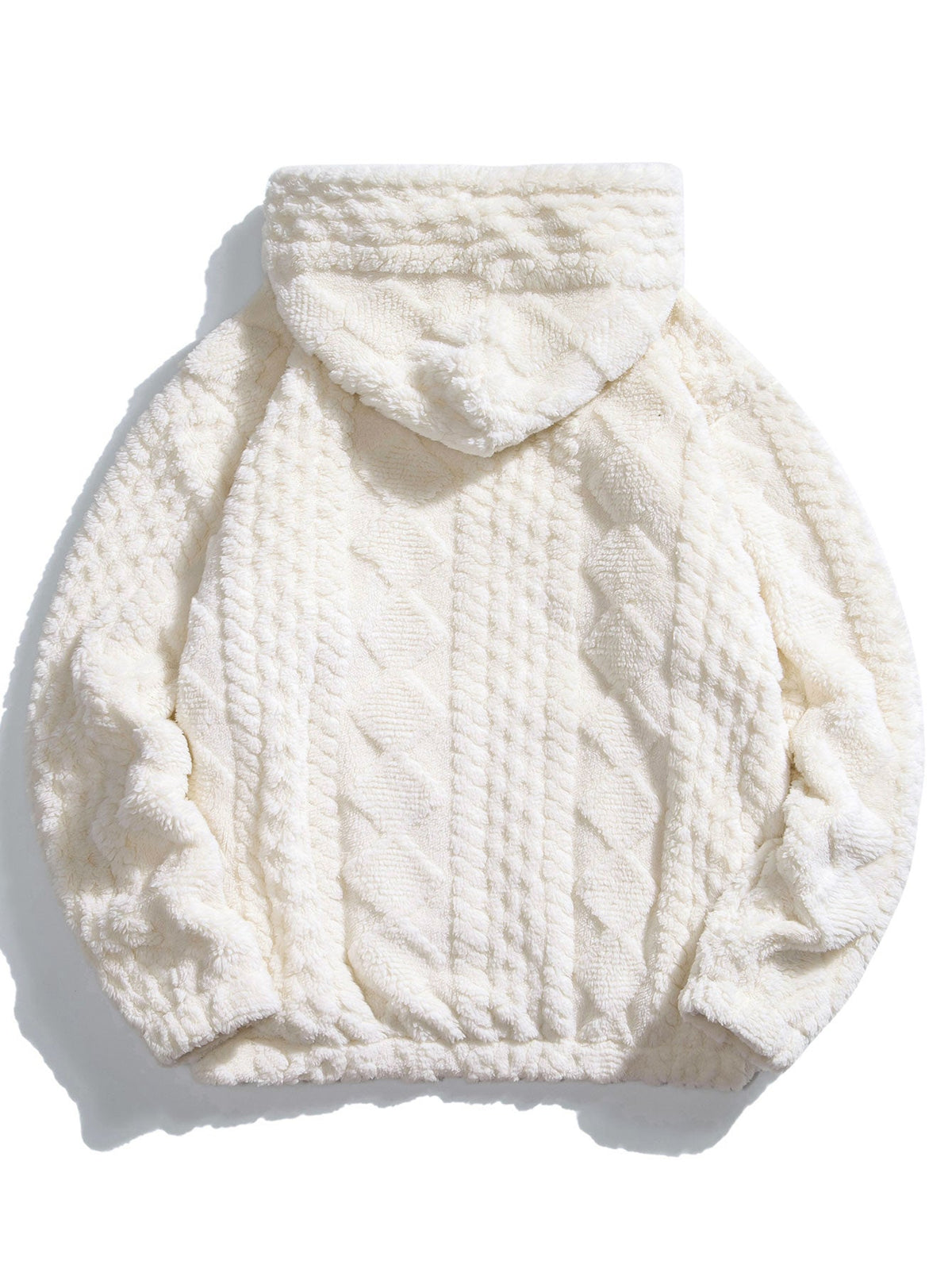 Men's Textured Teddy Tracksuit Relaxed Hoodie and Joggers