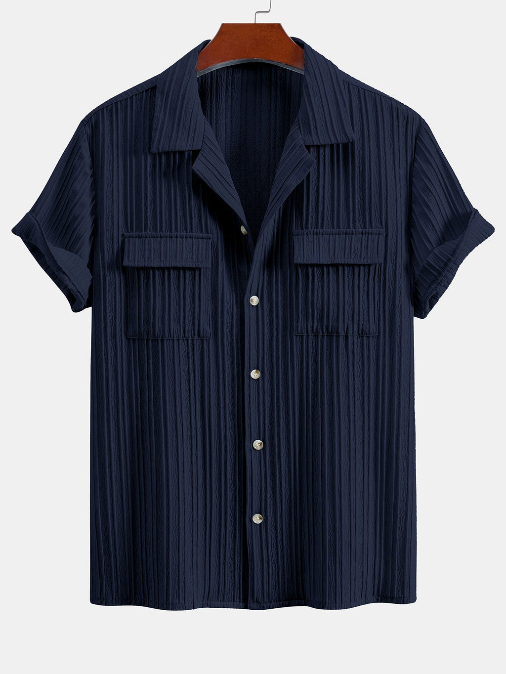 Men's Textured Cuban Collar Shirt and Linen Blend Trouser