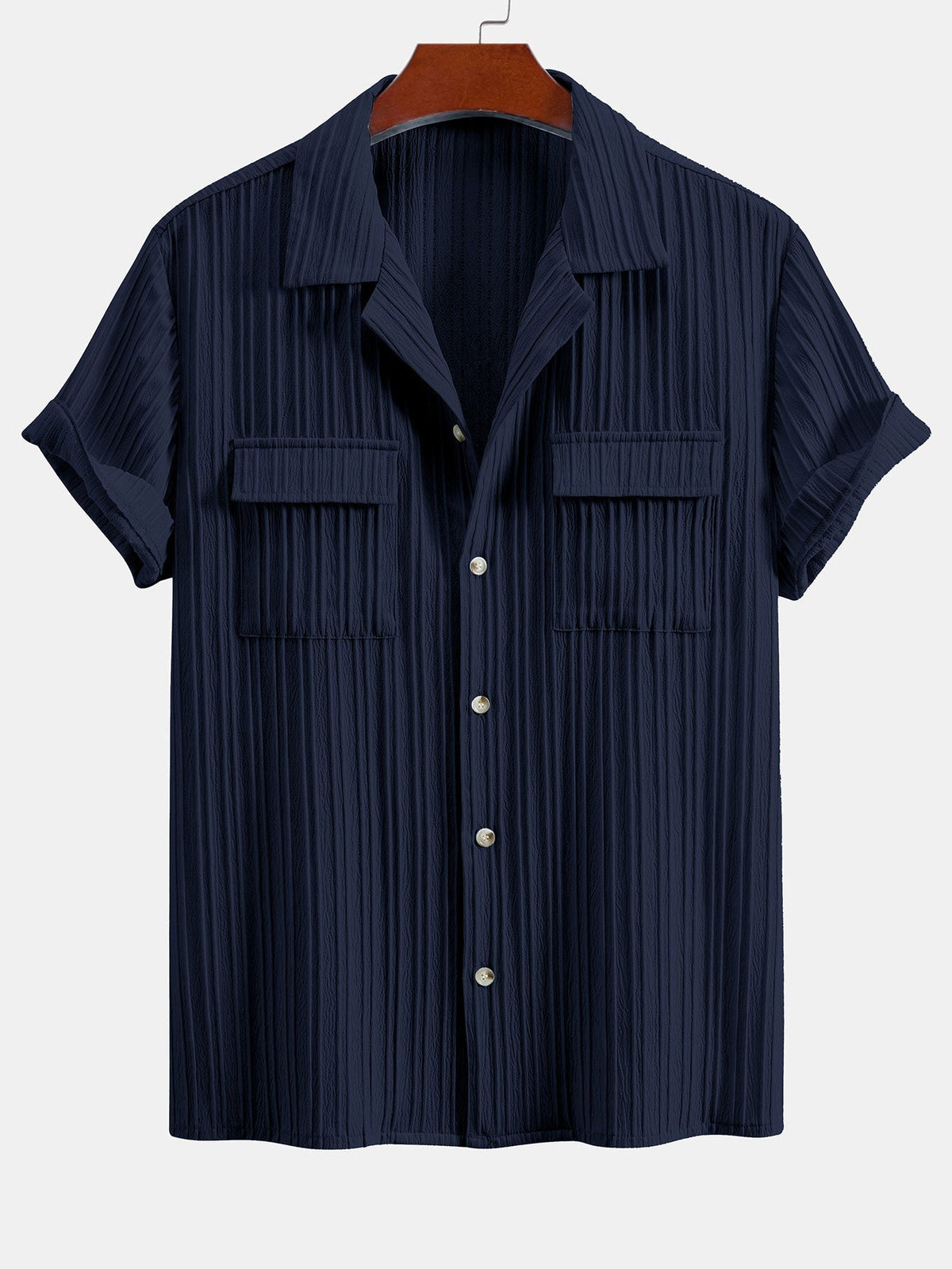 Men's Textured Cuban Collar Shirt and Linen Blend Trouser