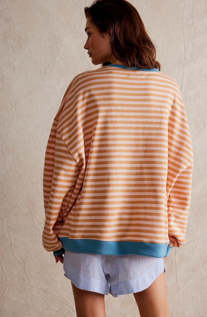 Women's Printed Crew-Neck Sweatshirt – Relaxed Spring Layer