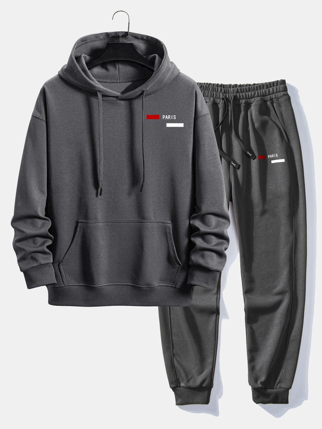 Men's Relaxed Fit Tracksuit Cotton Blend Hoodie and Joggers