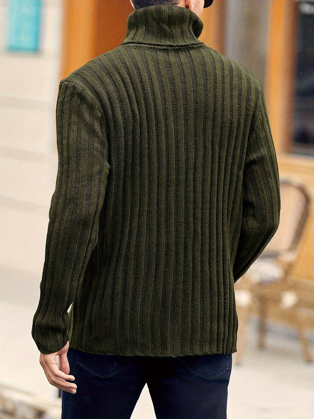 Women's Relaxed Rib Knit High Neck Jumper