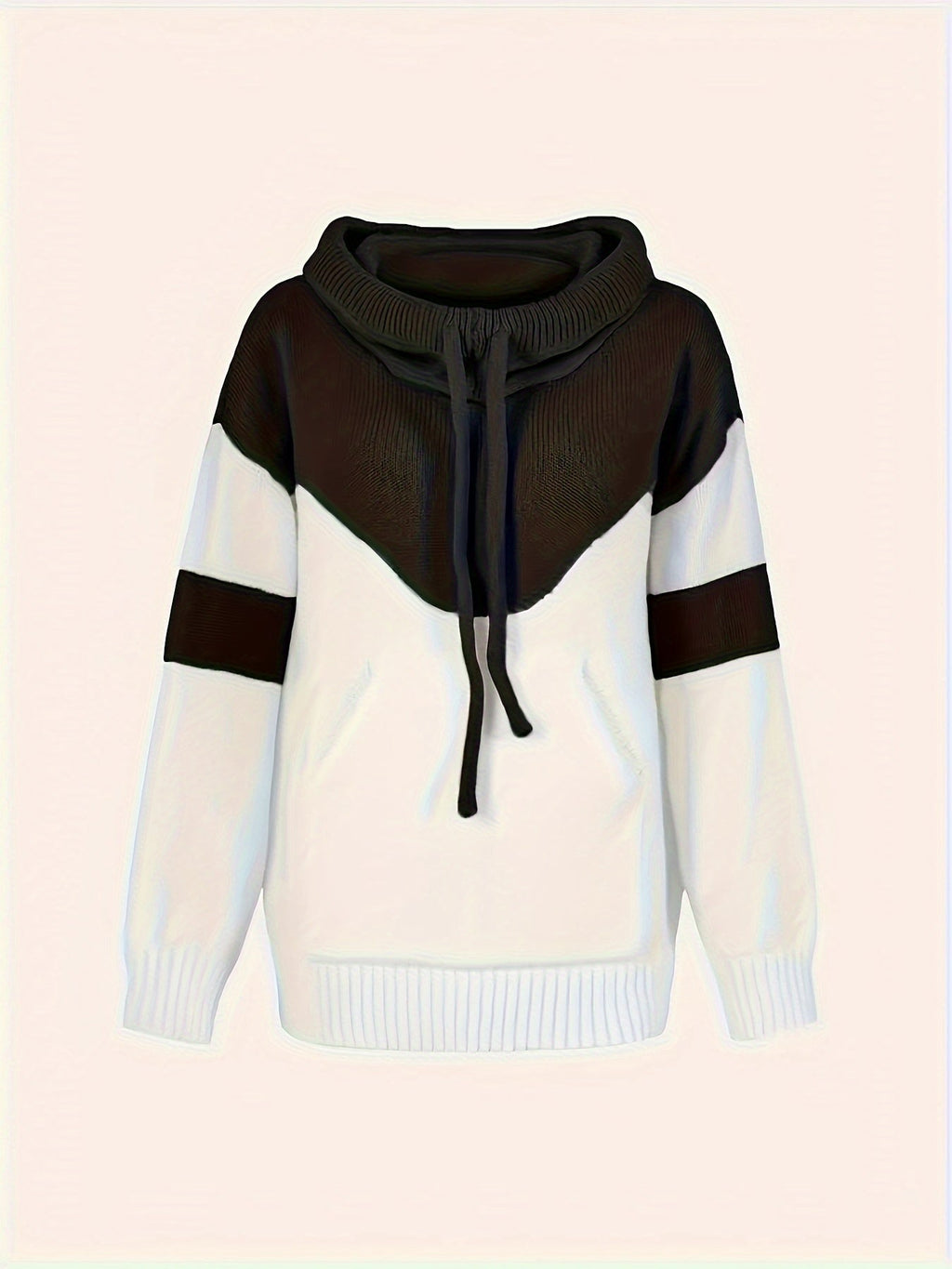 Women's Contrast Colour Relaxed Hooded Jumper