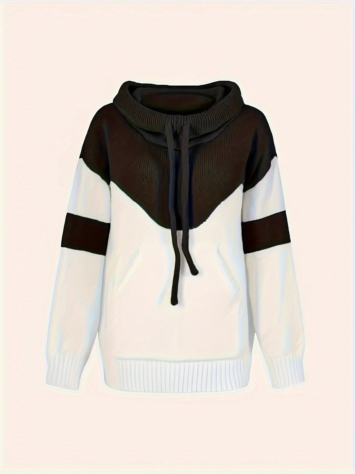 Women's Contrast Colour Relaxed Hooded Jumper