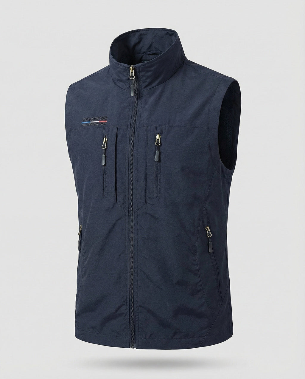 Men's Lightweight Utility Gilet Multi Pocket Zip Up Layer