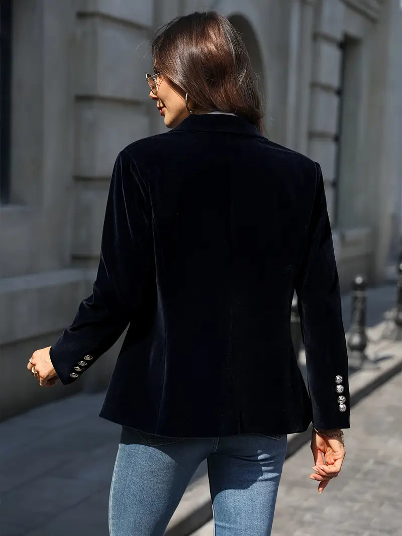 Women's Velvet Evening Blazer with Subtle Sheen