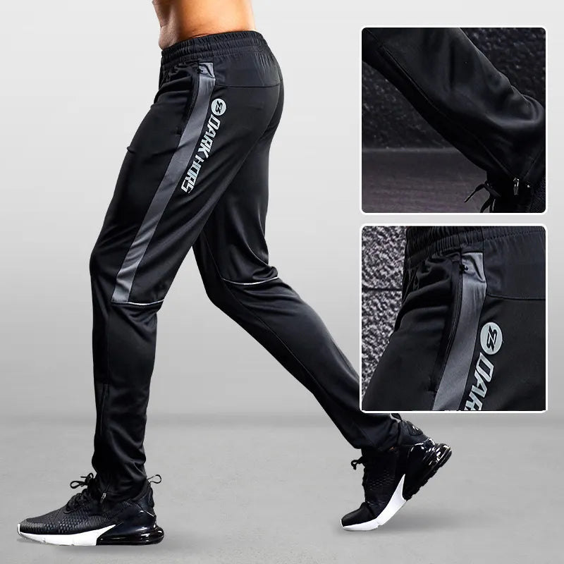 Men's Zip Pocket Tapered Joggers Elastic Waist – Gray