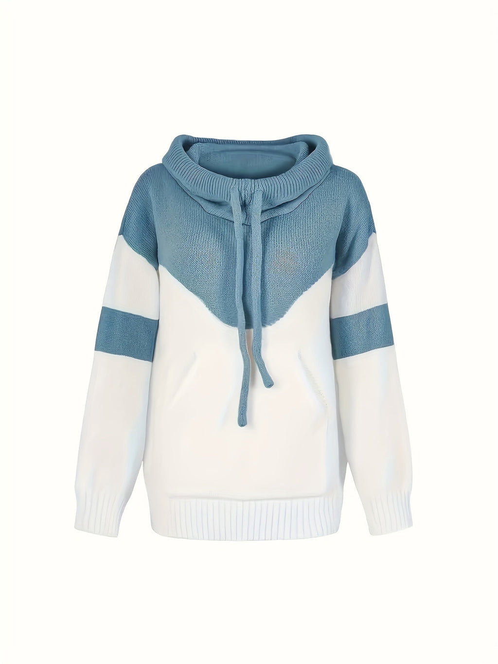Women's Contrast Colour Relaxed Hooded Jumper