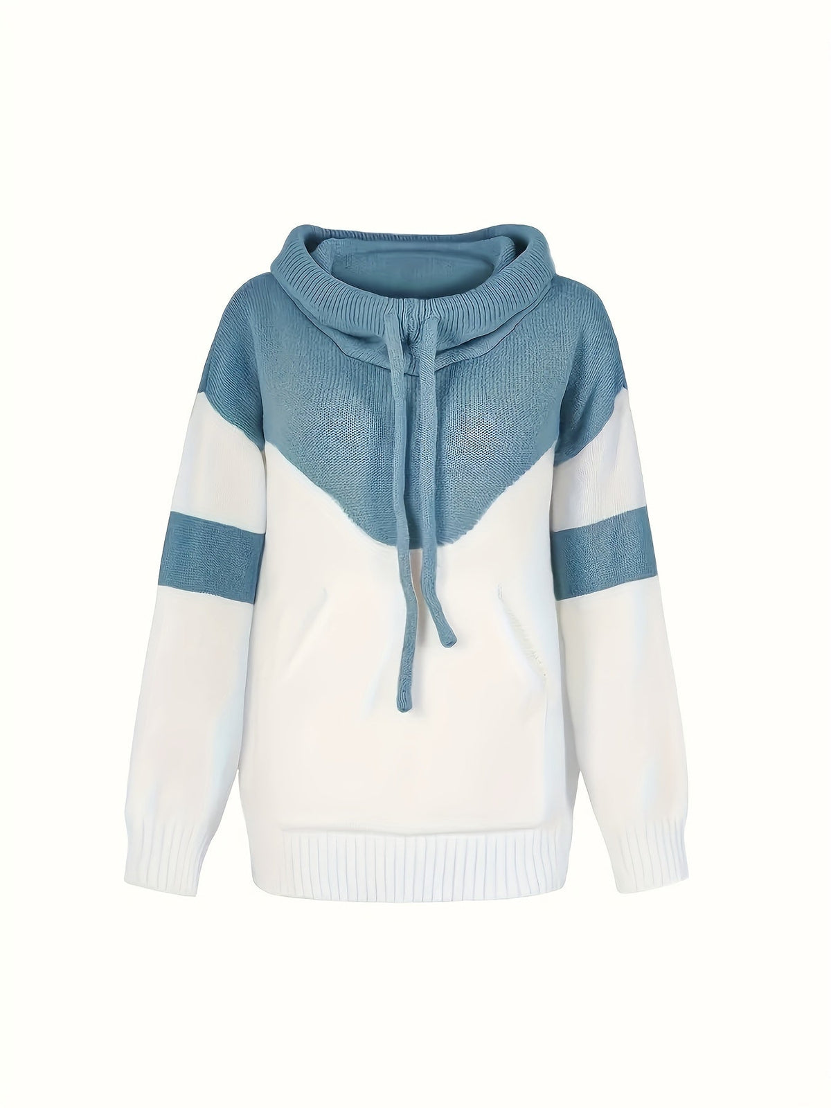 Women's Contrast Colour Relaxed Hooded Jumper