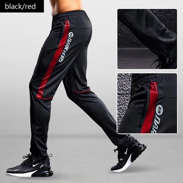 Men's Zip Pocket Tapered Joggers Elastic Waist – Red