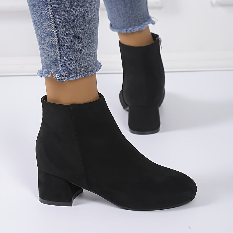 Women's Chelsea Ankle Boot with Block Heel in Brown