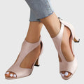 Women's Lightweight Flexible Comfort Heels with Steady Base - Pink