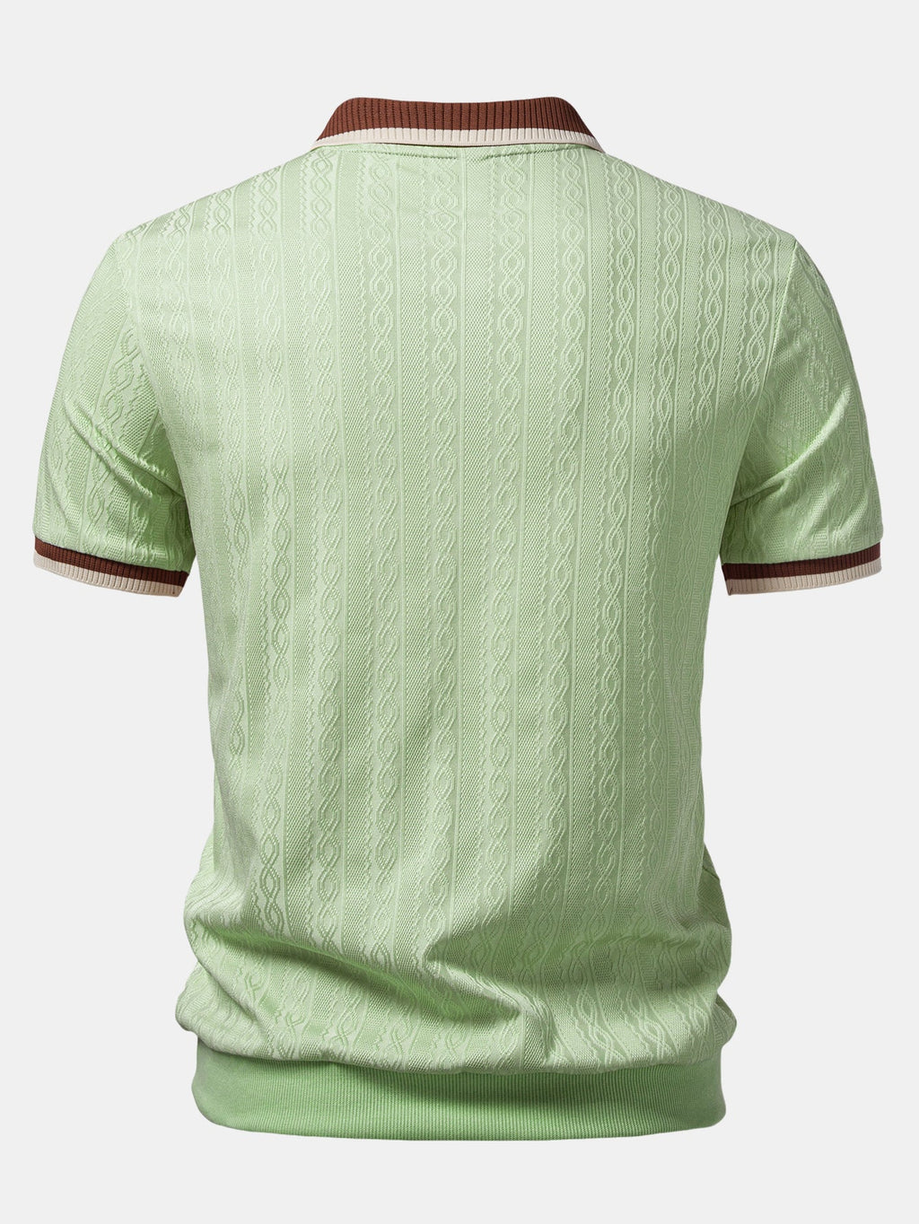 Men's Textured Knit Polo Quarter Zip Tailored Fit