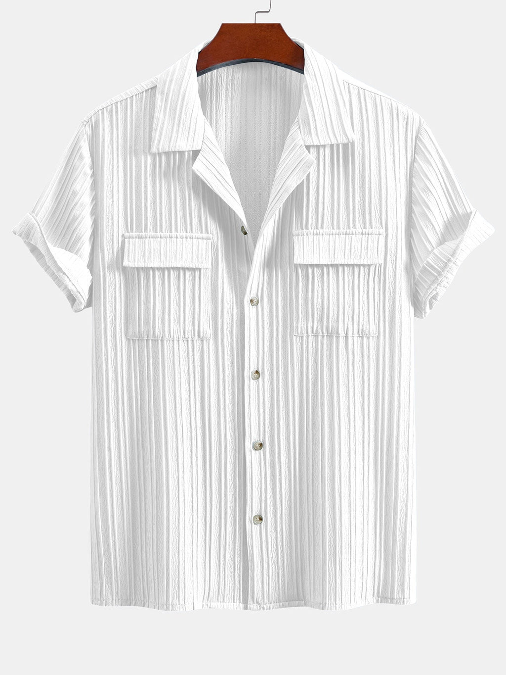 Men's Textured Cuban Collar Shirt and Linen Blend Trouser