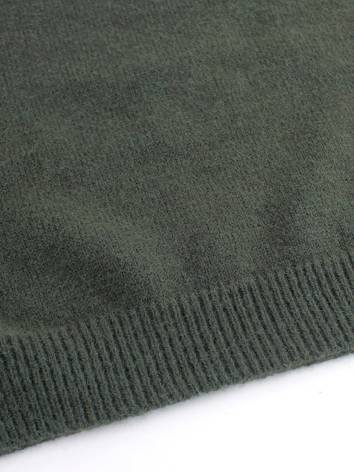 Women's Round Neck Rib Knit Jumper with Stripe Trim Sleeves