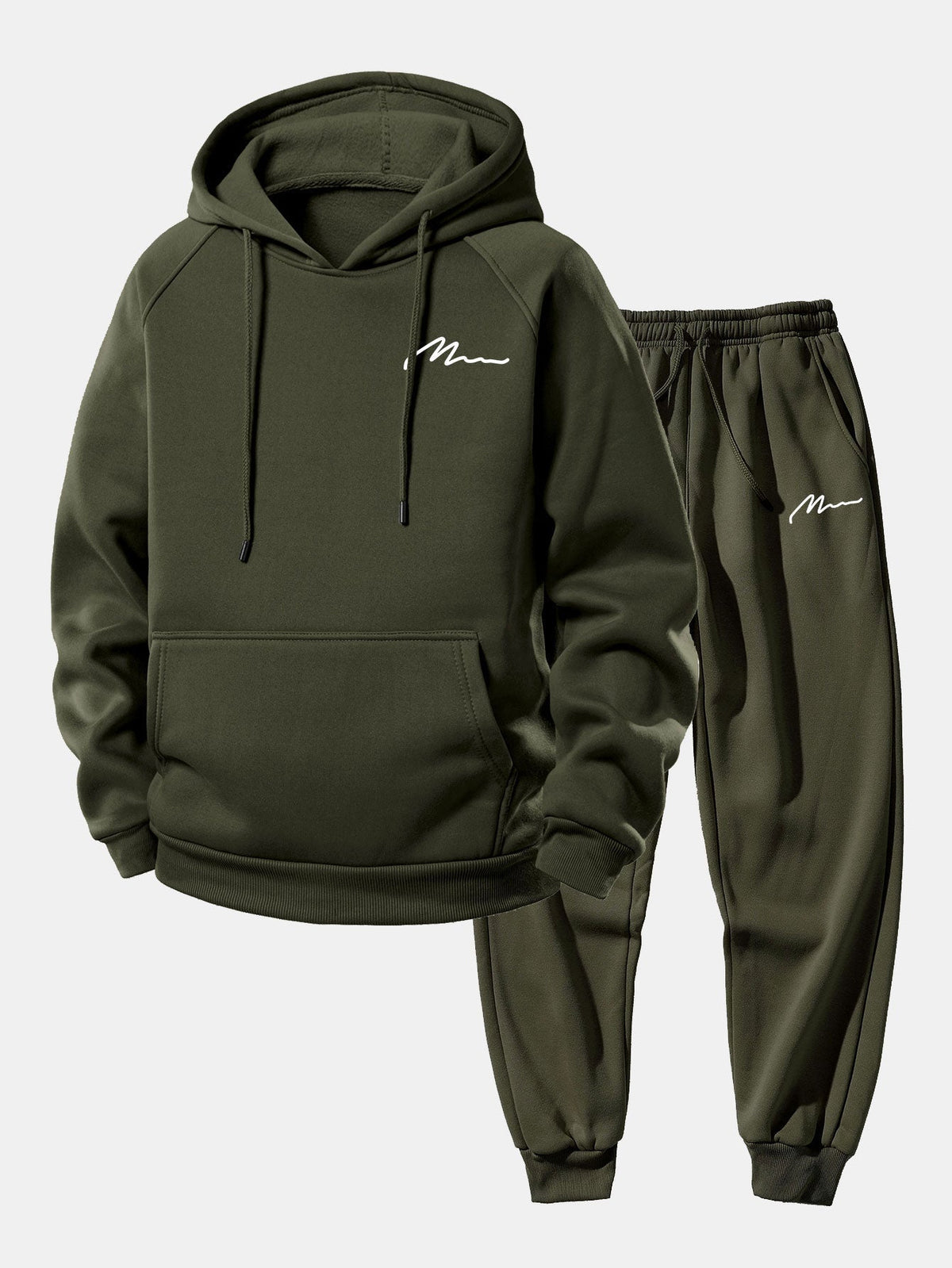 Men's Pullover Hoodie Tracksuit Relaxed Polyester Jogger Co Ord