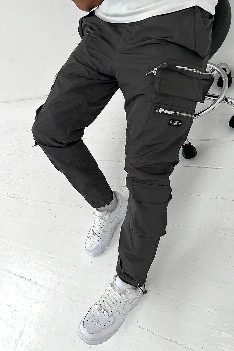 Men's Cargo Pocket Trousers Durable Utility Pants Comfortable Outdoor