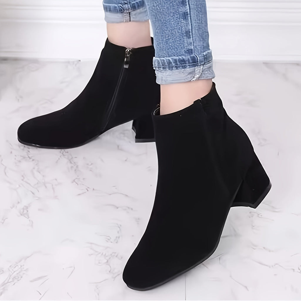 Women's Chelsea Ankle Boot with Block Heel in Brown