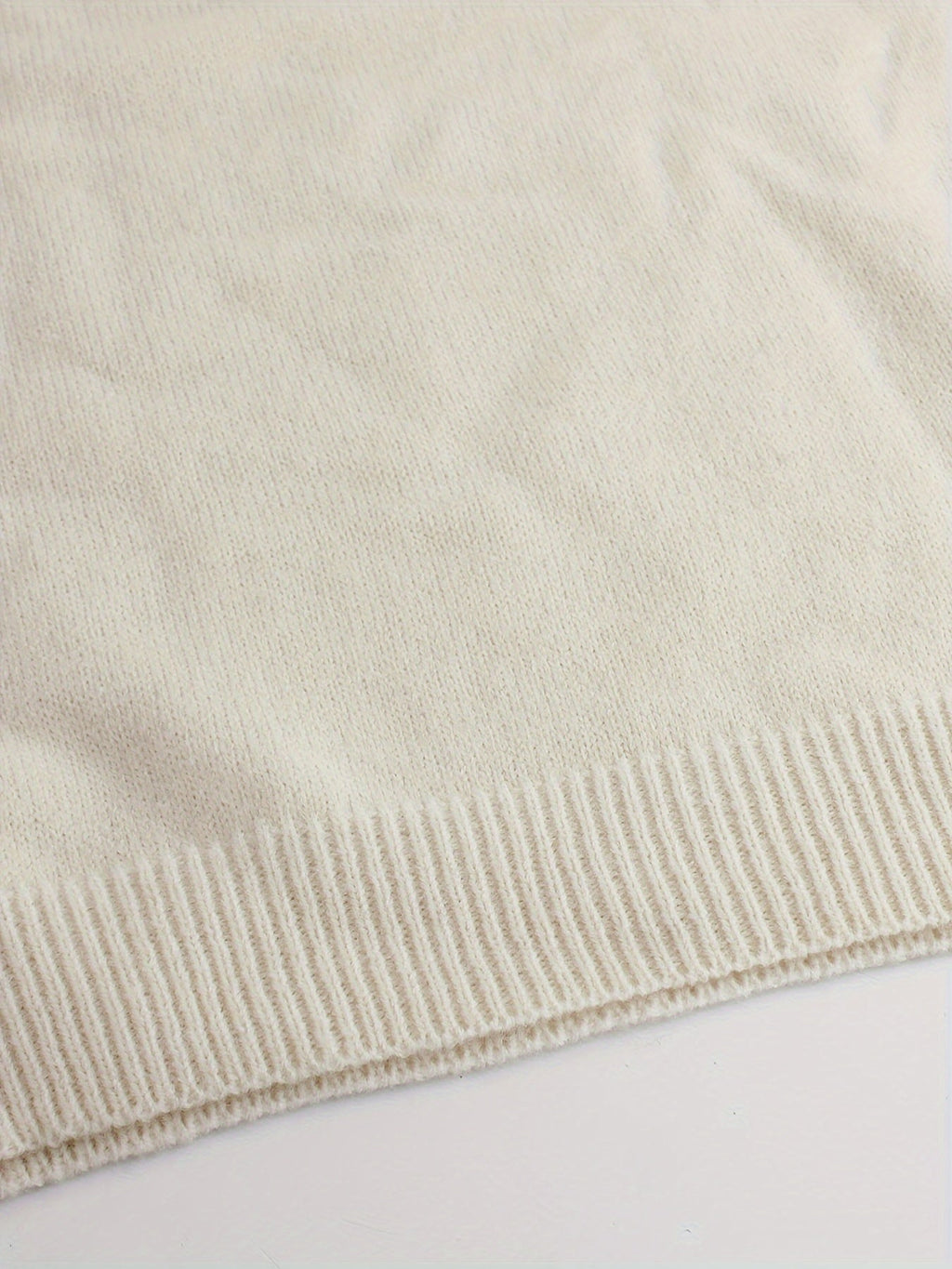 Women's Round Neck Rib Knit Jumper with Stripe Trim Sleeves