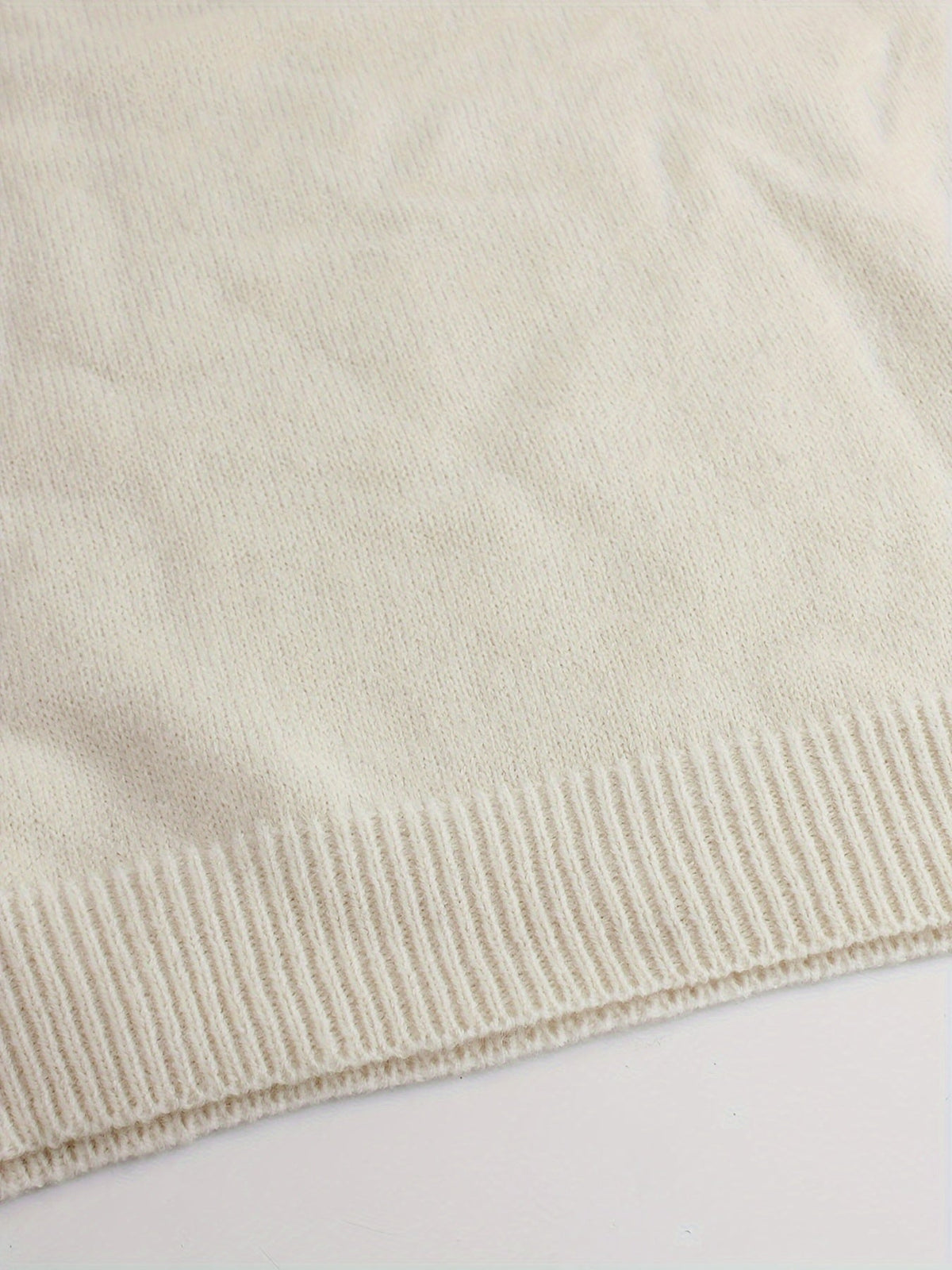 Women's Round Neck Rib Knit Jumper with Stripe Trim Sleeves