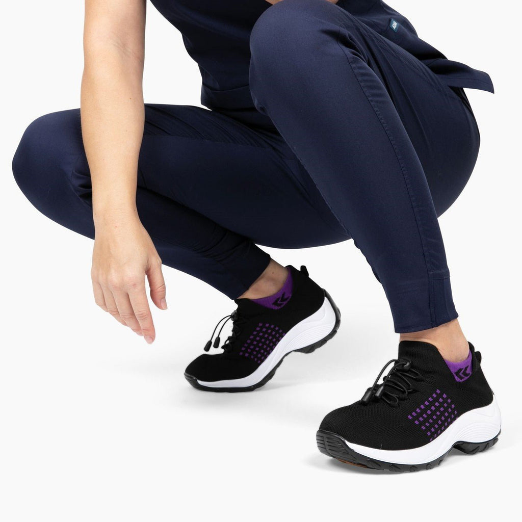 Women's Knit Toggle Walking Shoes with Cushioned Sole